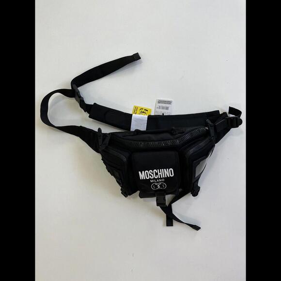 Moschino Belt Bag Smiley Double Face Nylon Black new with tags